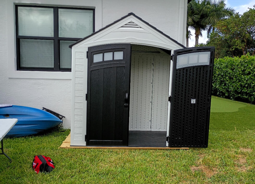Shed outdoor storage assembly